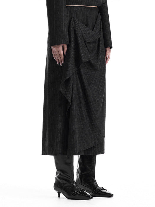 Wconcept_Treemingbird Layered Overlay Set-Up Skirt [ Black ]