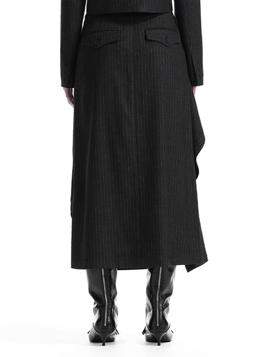 Wconcept_Treemingbird Layered Overlay Set-Up Skirt [ Black ]