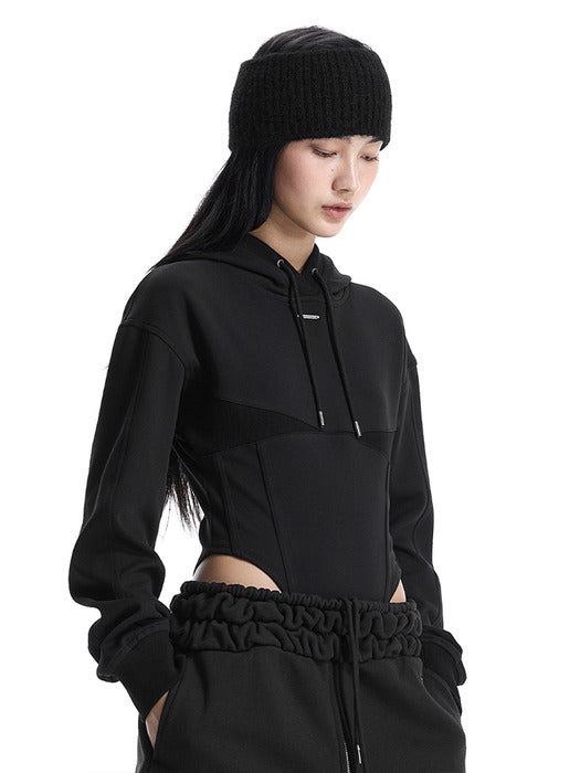 Wconcept_Treemingbird Hooded Bodysuit [ Black ]