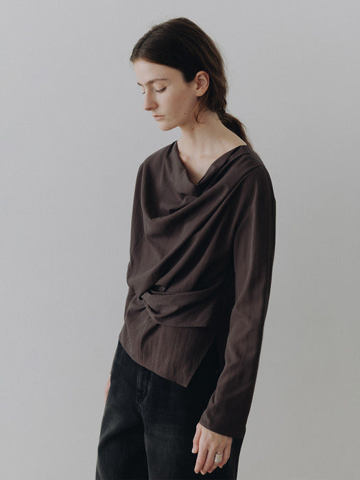 Loeuvre Asymmetric Draped Blouse