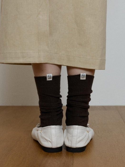 Wconcept_Depound rib long socks - brown