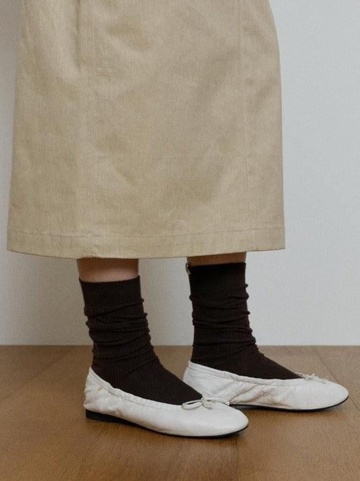 Wconcept_Depound rib long socks - brown