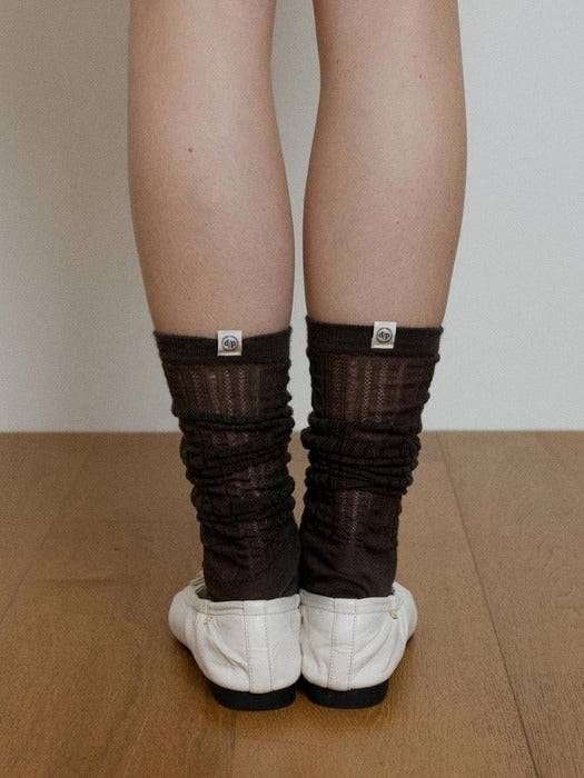 Wconcept_Depound silky sheer loose socks - brown