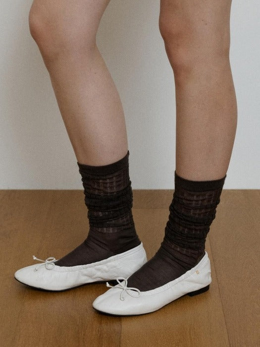 Wconcept_Depound silky sheer loose socks - brown