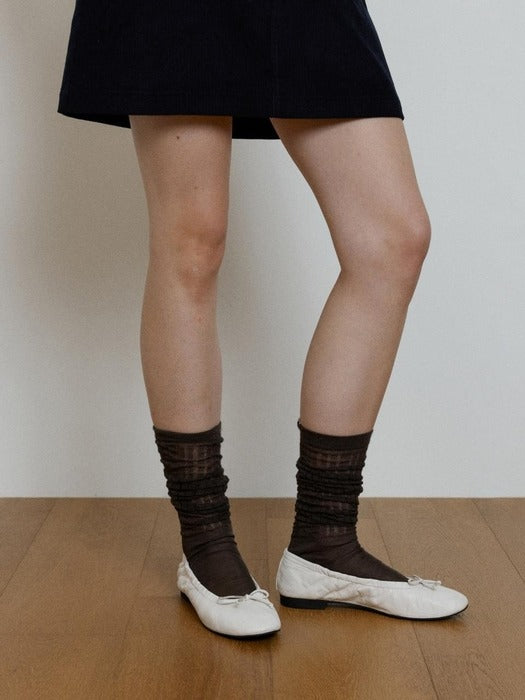 Wconcept_Depound silky sheer loose socks - brown