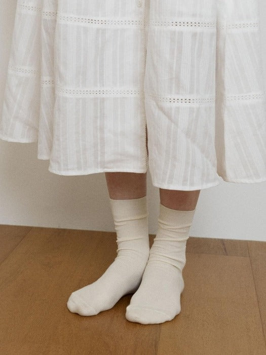 Wconcept_Depound dp logo rib socks - ivory