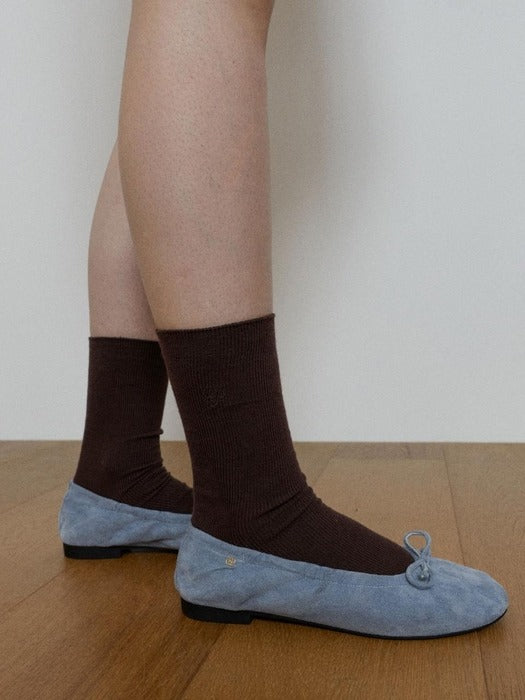 Wconcept_Depound dp logo rib socks - brown