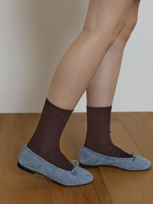 Wconcept_Depound dp logo rib socks - brown
