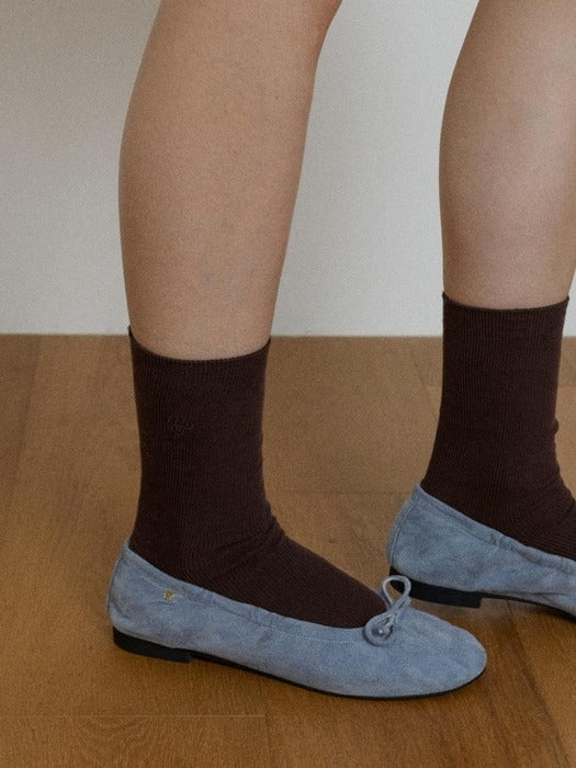 Wconcept_Depound dp logo rib socks - brown