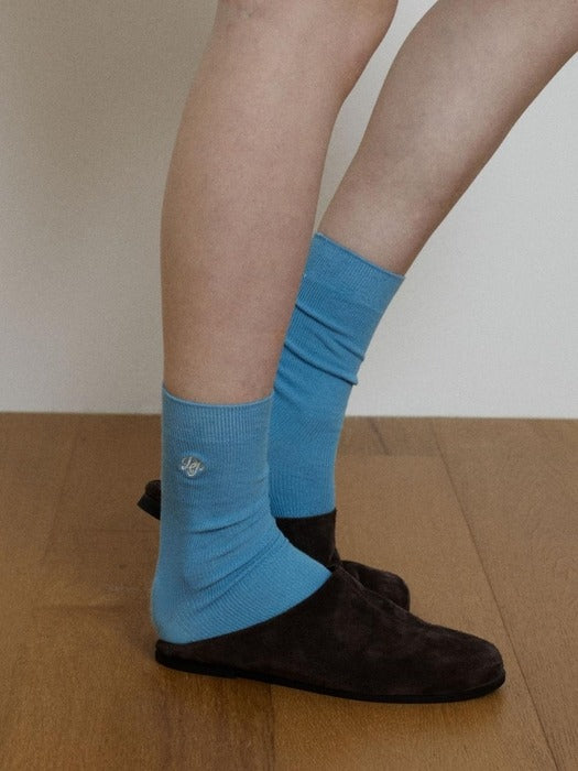 Wconcept_Depound dp logo rib socks - blue