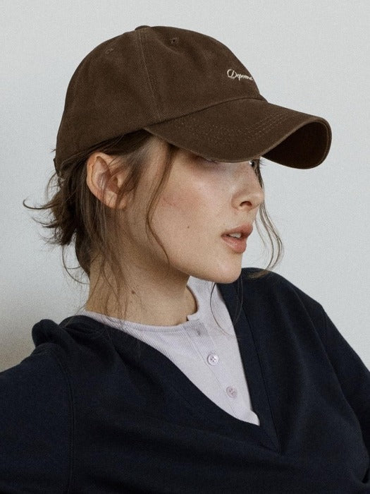 Wconcept_Depound edition lettering logo ball cap - brown