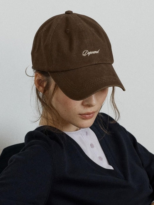 Wconcept_Depound edition lettering logo ball cap - brown