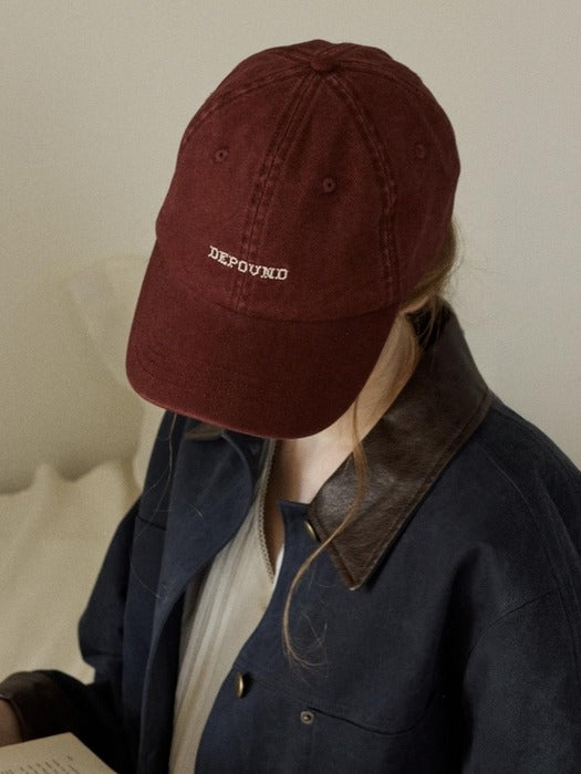 Wconcept_Depound pigment embroidery ball cap - purple