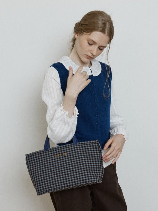 Wconcept_Depound timber bag (check) - blue