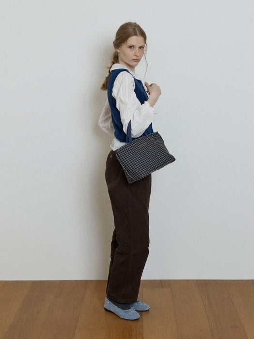 Wconcept_Depound timber bag (check) - blue