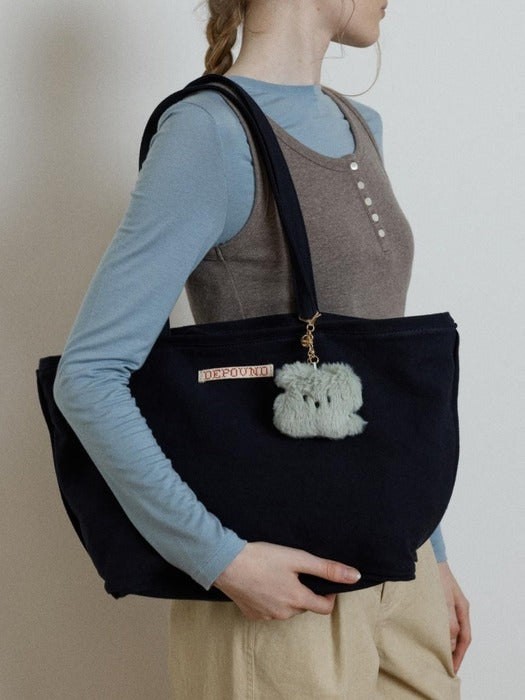 Wconcept_Depound timber bag - navy (L)