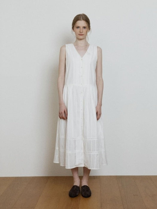 Wconcept_Depound eyelet button layered one-piece - ivory