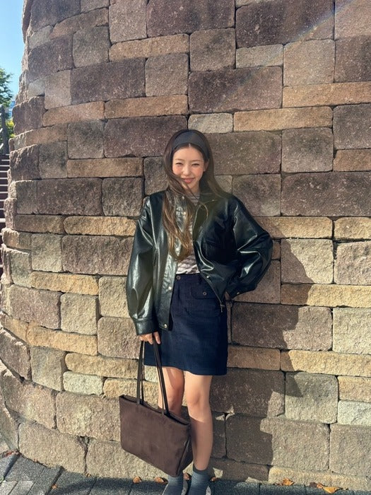 Wconcept_Depound Corduroy Back Banding Skirt - Dark Navy