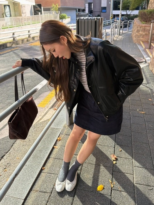 Wconcept_Depound Corduroy Back Banding Skirt - Dark Navy