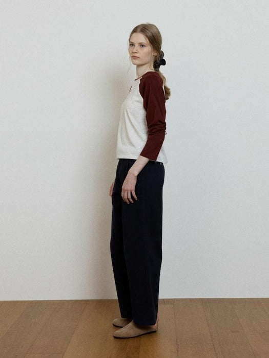 Wconcept_Depound belted tuck pants - navy