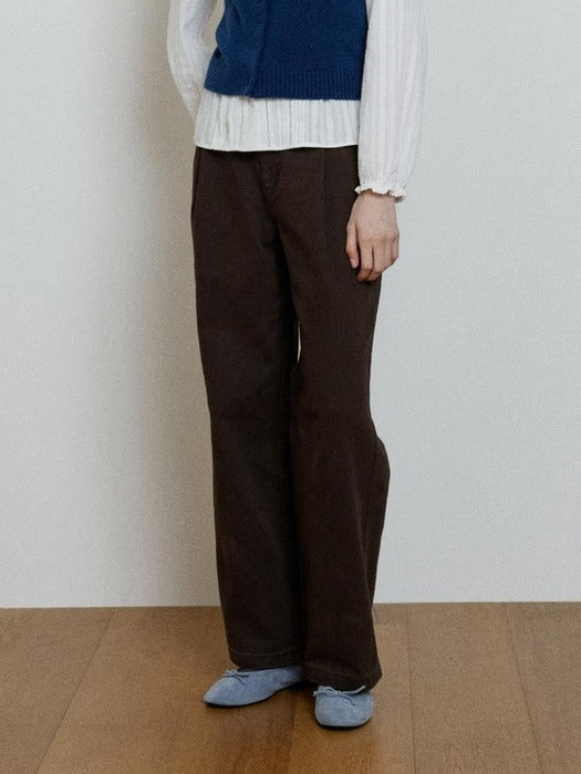Wconcept_Depound belted tuck pants - brown