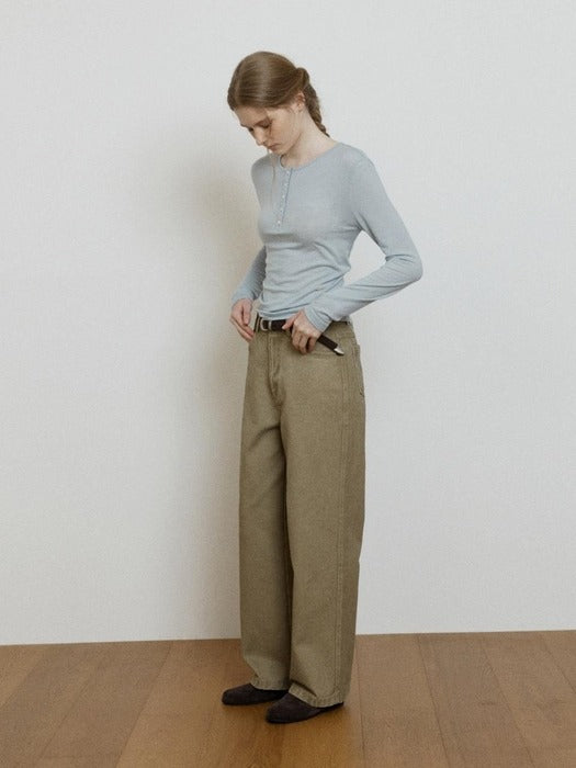 Wconcept_Depound color denim work pants - beige