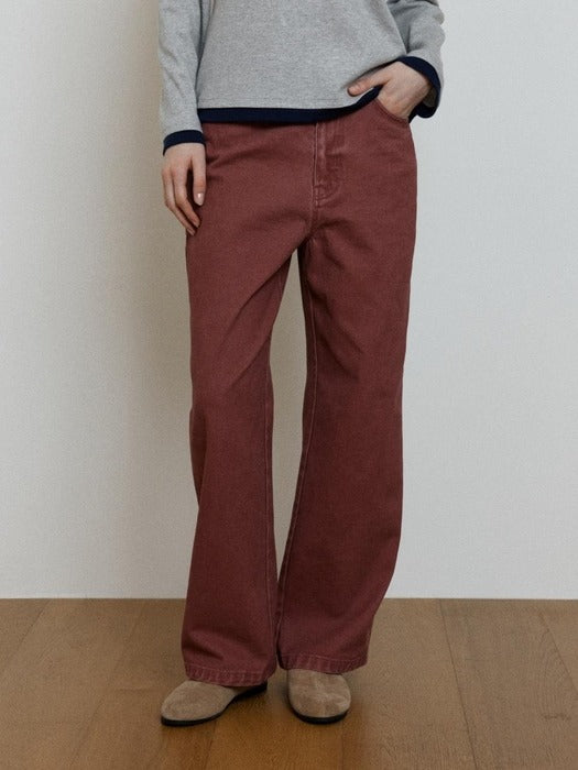 Wconcept_Depound color denim work pants - dark pink