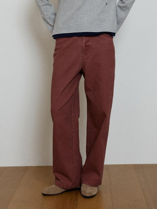 Wconcept_Depound color denim work pants - dark pink