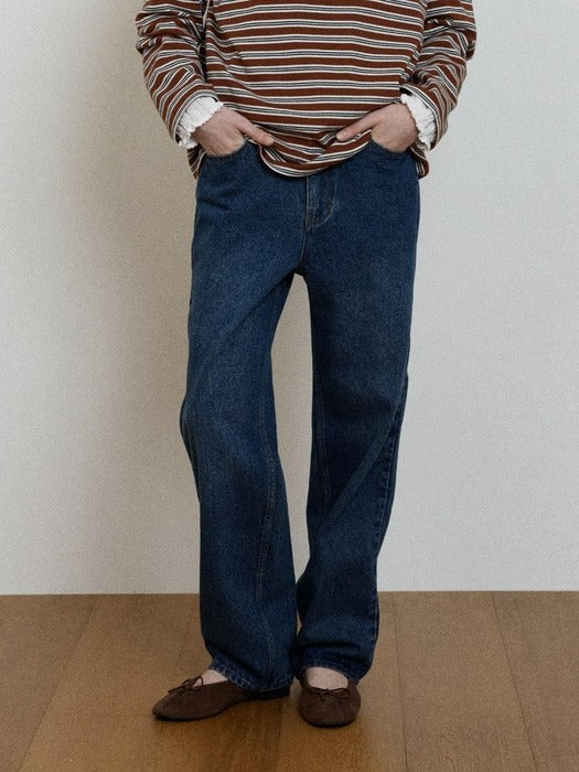 Wconcept_Depound classic semi wide denim pants - blue
