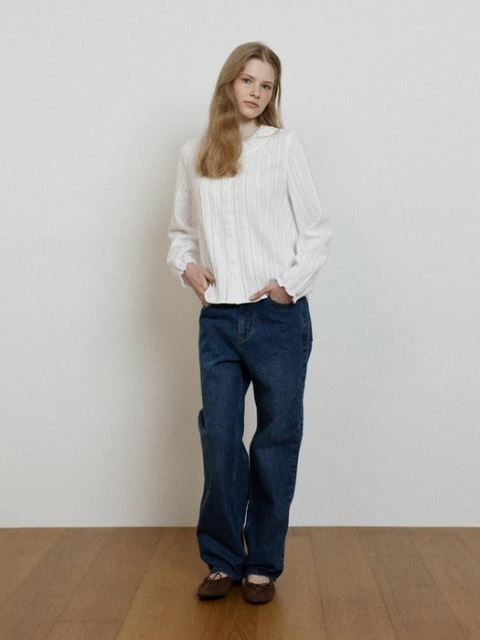 Wconcept_Depound classic semi wide denim pants - blue