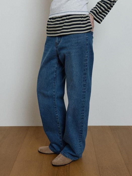 Wconcept_Depound classic straight denim pants - blue