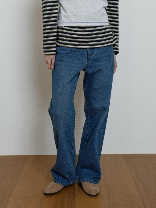 Wconcept_Depound classic straight denim pants - blue