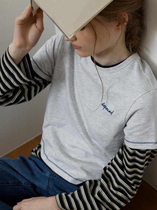 Wconcept_Depound stitch point t-shirt - melange grey