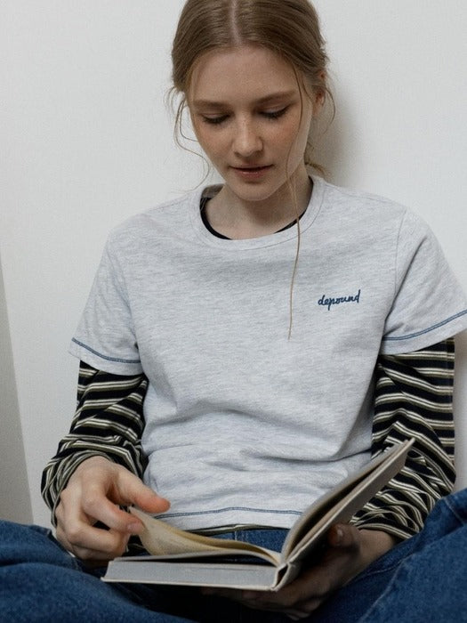 Wconcept_Depound stitch point t-shirt - melange grey