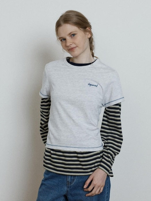 Wconcept_Depound stitch point t-shirt - melange grey