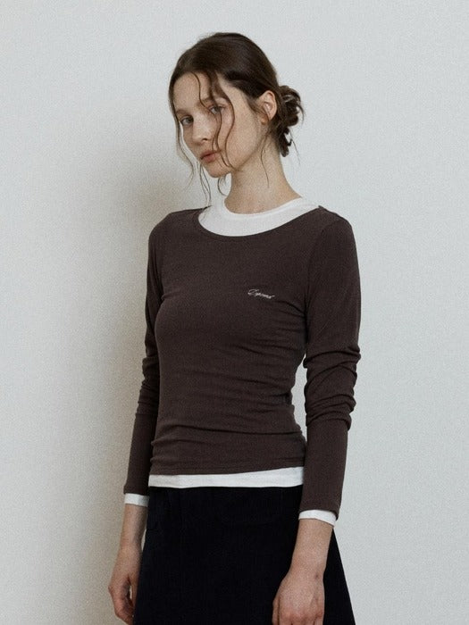 Wconcept_Depound boat neck t-shirt - dark brown