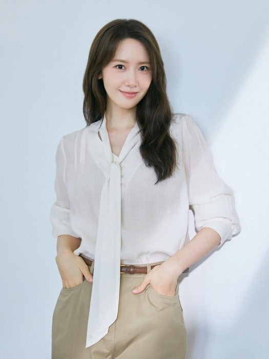 Wconcept_Depound v-neck tie blouse - ivory