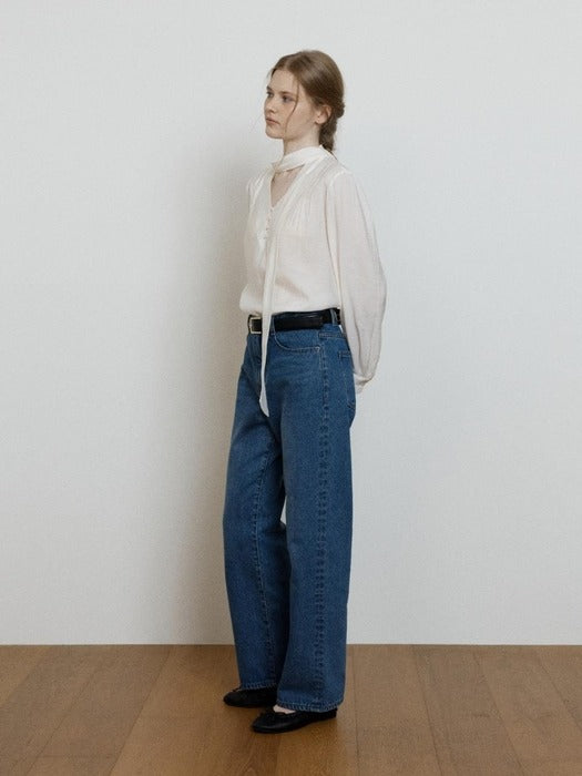 Wconcept_Depound v-neck tie blouse - ivory