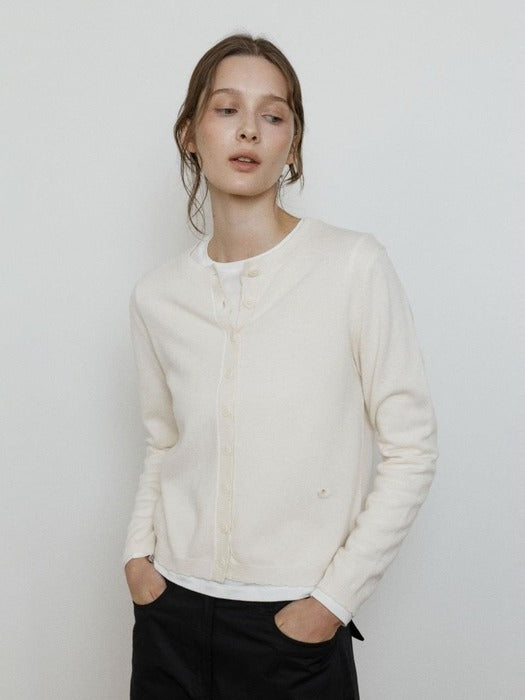 Depound cashmere blend scallop cardigan - ivory