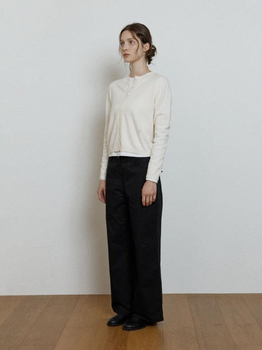 Depound cashmere blend scallop cardigan - ivory