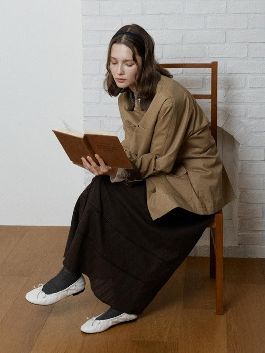 Wconcept_Depound leather collar cotton chore jacket - beige
