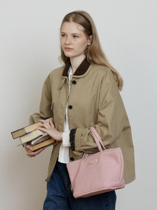 Depound corduroy collar work jacket - khaki beige