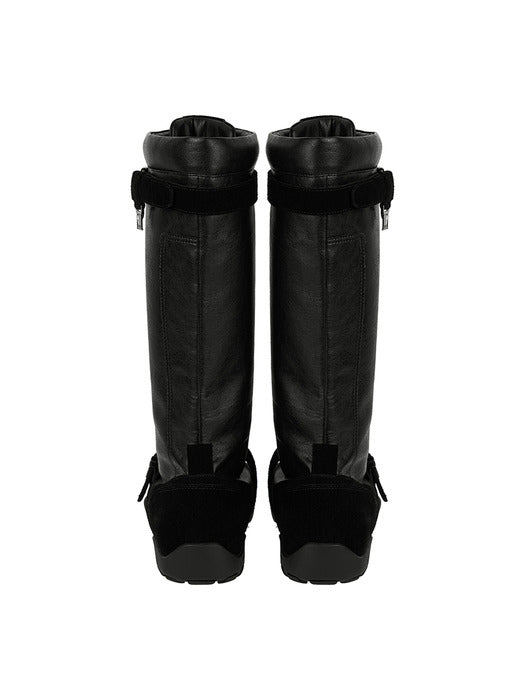Wconcept_Treemingbird Suede-Panelled Boxing Boots [ Black ]