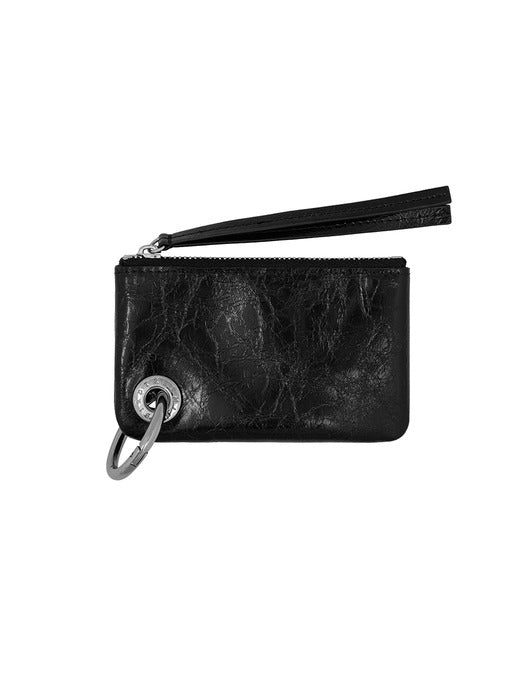 Wconcept_Treemingbird Eyelet O-Ring Mini Wallet [ Black ]