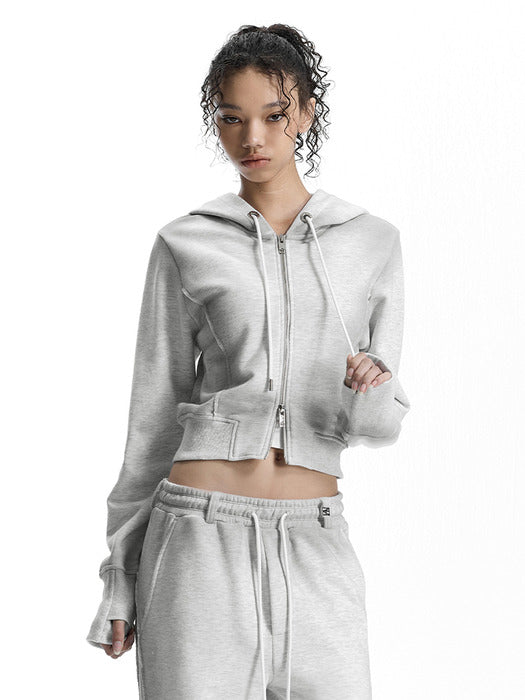 Wconcept_Treemingbird Brushed Set-Up Sweat Hoodie Zip-Up [ Light Gray ]