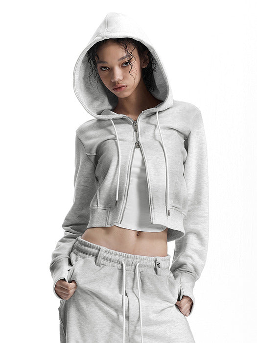 Wconcept_Treemingbird Brushed Set-Up Sweat Hoodie Zip-Up [ Light Gray ]