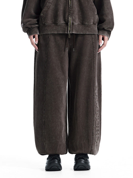 Wconcept_Treemingbird Embossed Logo Set-Up Jogger Sweat Pants [ Brown ]