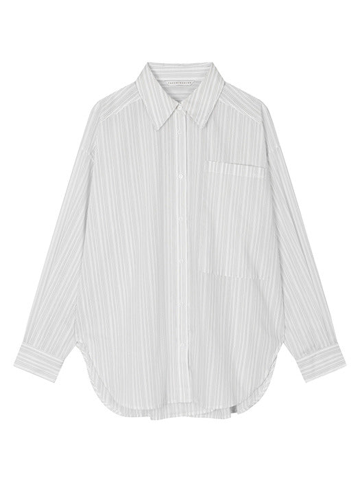 Wconcept_Treemingbird New Multi Tuck Oversized Shirt [ White ]