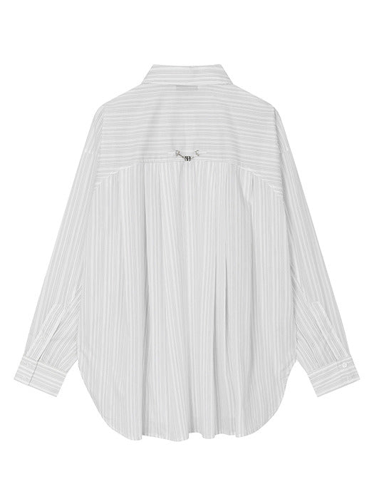 Wconcept_Treemingbird New Multi Tuck Oversized Shirt [ White ]