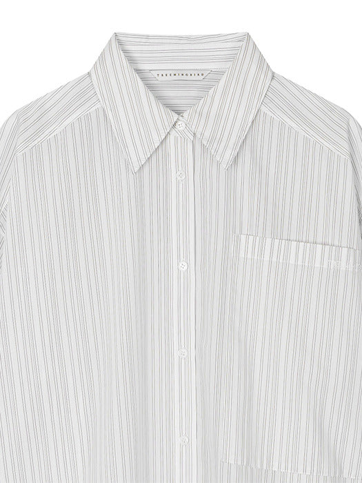 Wconcept_Treemingbird New Multi Tuck Oversized Shirt [ White ]